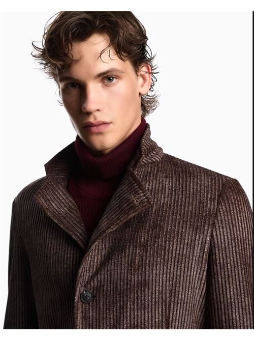 Guru collar jacket with off-centre fastening in printed corduroy Emporio Armani | EM000144 TE16802.P6005